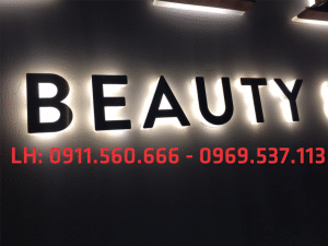 Thi công chữ nổi Inox 8 Làm Biển Chữ Nổi Sáng Đèn