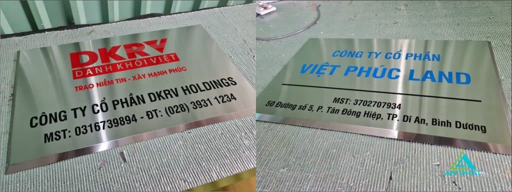 Làm bảng hiệu công ty bằng inox tại Hà Nội