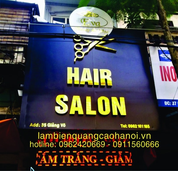 Làm Bảng Hiệu Tiệm HAIR SALON TÓC