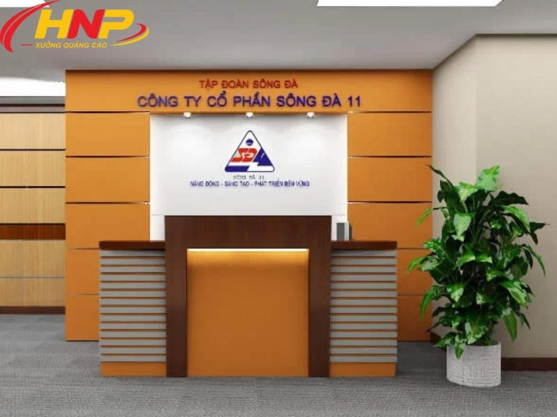 Backdrop Lễ Tân Alu Đẹp, Hiện Đại Và Chuyên Nghiệp 8 backdrop lễ tân alu