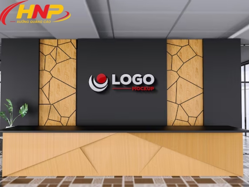 Backdrop Logo Nổi Quầy Lễ Tân Đẹp, Tôn Vinh Hình Ảnh Thương Hiệu 11 backdrop logo nổi quầy lễ tân