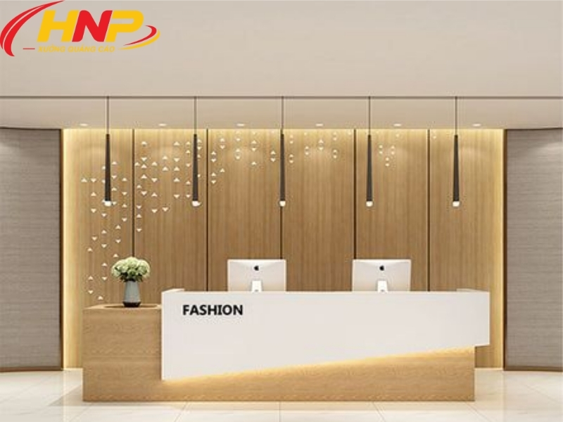 Backdrop Lễ Tân Gỗ Sang Trọng, Tạo Dấu Ấn Thương Hiệu 13 backdrop lễ tân gỗ