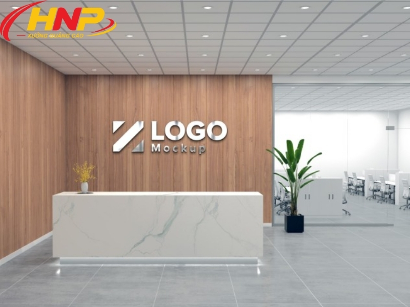 Backdrop Logo Nổi Quầy Lễ Tân Đẹp, Tôn Vinh Hình Ảnh Thương Hiệu 12 backdrop logo nổi quầy lễ tân