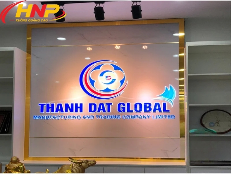 Backdrop Logo Nổi Quầy Lễ Tân Đẹp, Tôn Vinh Hình Ảnh Thương Hiệu 13 backdrop logo nổi quầy lễ tân