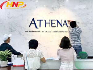 xưởng sản xuất backdrop lễ tân