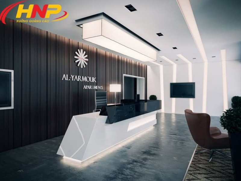 Xưởng Làm Backdrop Lễ Tân Theo Yêu Cầu, Gia Công Đẹp Và Thi Công Chuẩn 13 backdrop văn phòng