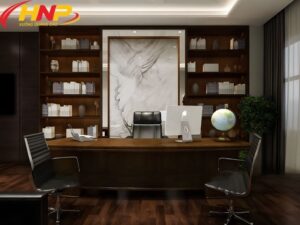 backdrop lễ tân công ty