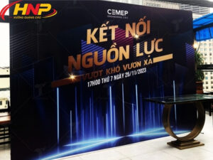 làm backdrop lễ tân giá rẻ