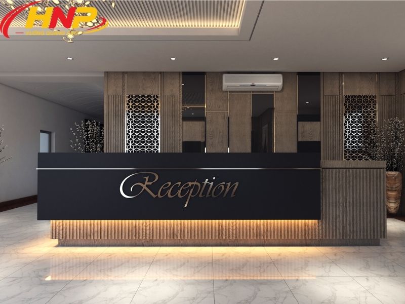 Backdrop Quầy Lễ Tân Đẹp: Thiết Kế Ấn Tượng, Tôn Vinh Bộ Mặt Văn Phòng 10 backdrop quầy lễ tân
